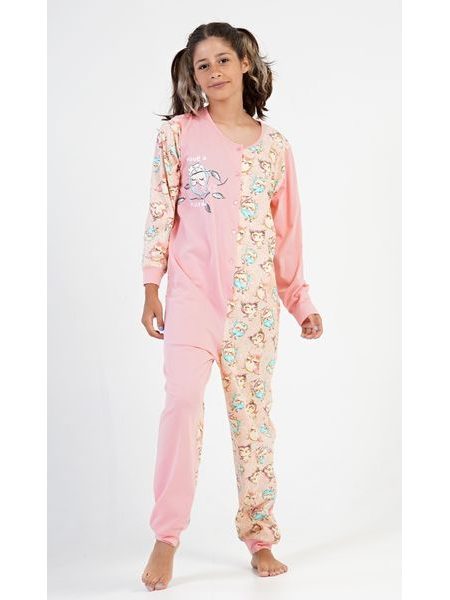 Dětský overal Sovičky - světle lososová