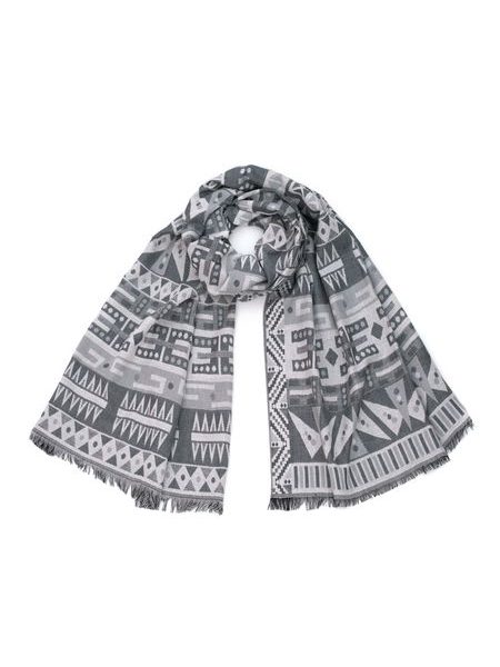 Aztécká bavlněná šála světle šedá