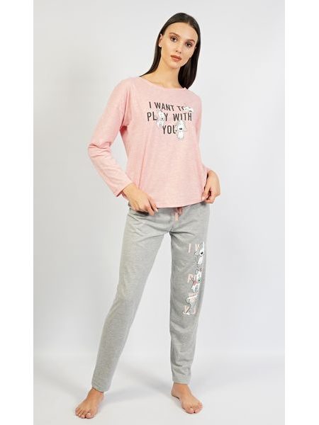 Dámské pyžamo dlouhé Veronika - světle modrá