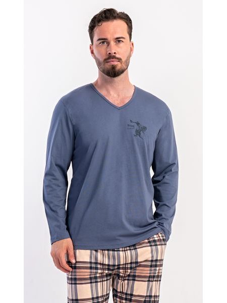 Pánské pyžamo dlouhé Paul - tmavě šedá