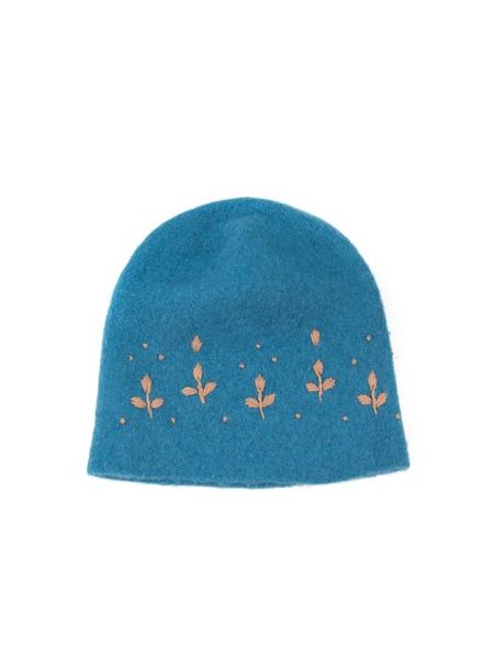 Čepice se vzorem modrá