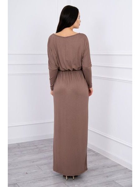 Dlouhé šaty, kávová