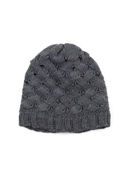 Čepice s průpletem tmavě šedá