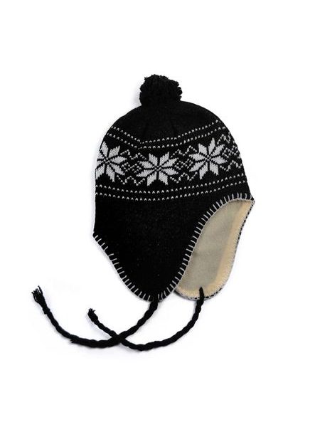 Ušanka se vzorem černobílá