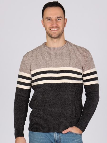 Pánský svetr PERUN béžovo/šedý