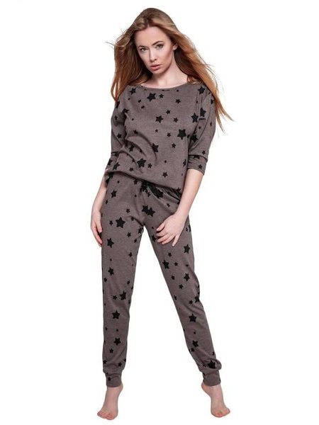 Dámské pyžamo Woman star hnědé