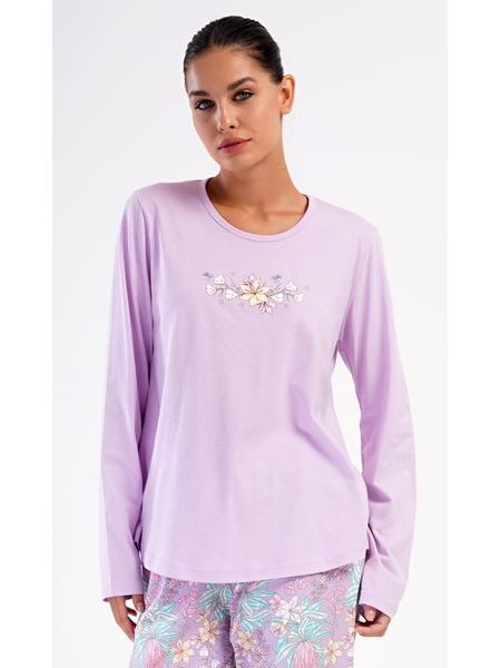 Dámské pyžamo dlouhé Marie - světle fialová