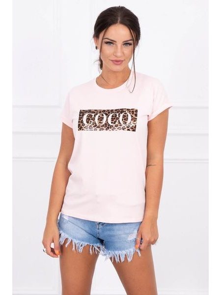 Tričko "COCO" s krátkým rukávem, světle růžová