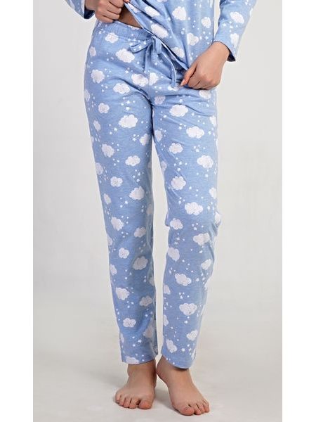 Dámské pyžamo dlouhé Obláček - světle modrá