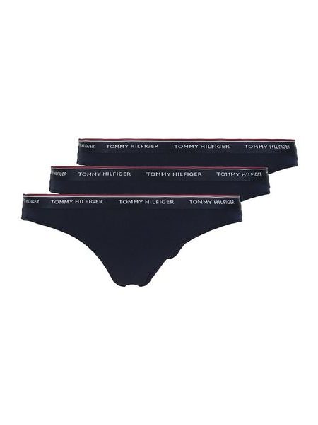 Dámské kalhotky tanga TOMMY HILFIGER Essentials 3pack tmavě modré