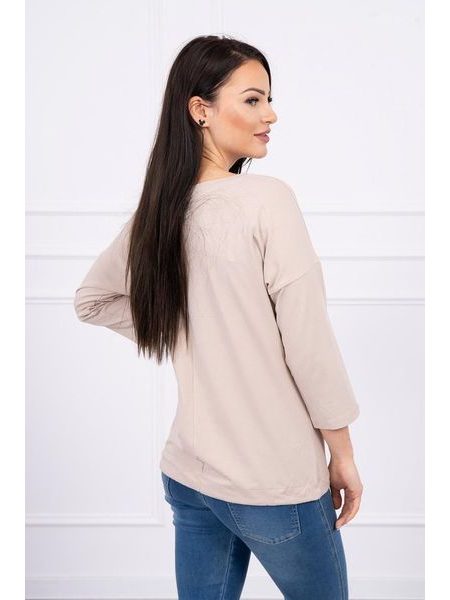 Tričko s nápisem "AMOUR", béžová, S/M - L/XL