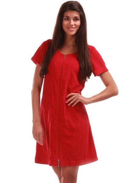 Plážové wellness šaty s krátkým rukávem BARI červená