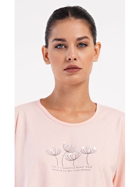 Dámské pyžamo dlouhé Petra - světle lososová