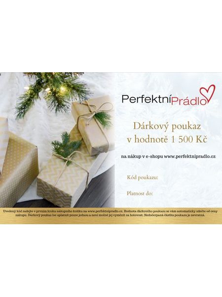 Dárkový poukaz 1500 Kč - emailem