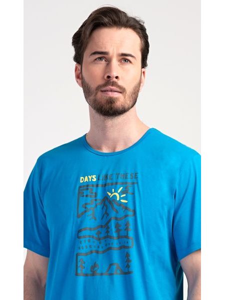 Pánské pyžamo šortky Outdoor - modrá