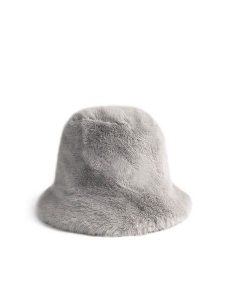 Plyšový klobouk - světlošedý