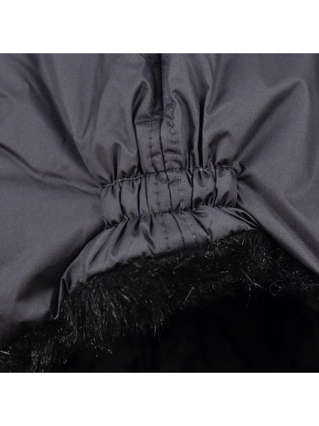 Ušanka s bambulkami tmavěšedá