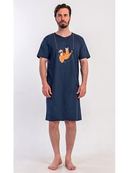 Pánská noční košile s krátkým rukávem Pohodář - mátová