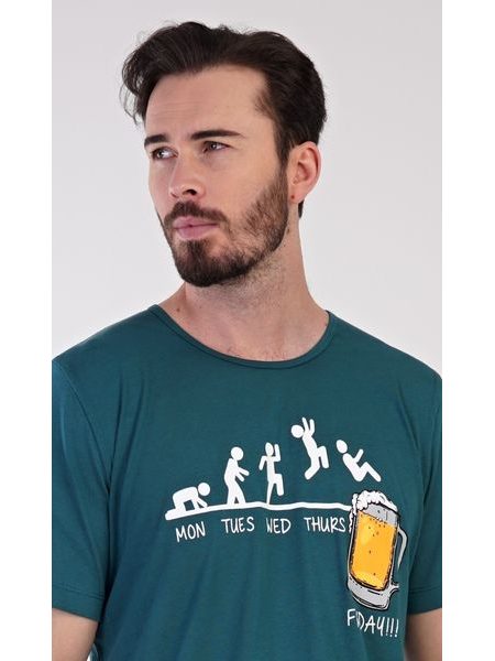 Pánské pyžamo šortky Filip - tmavě zelená