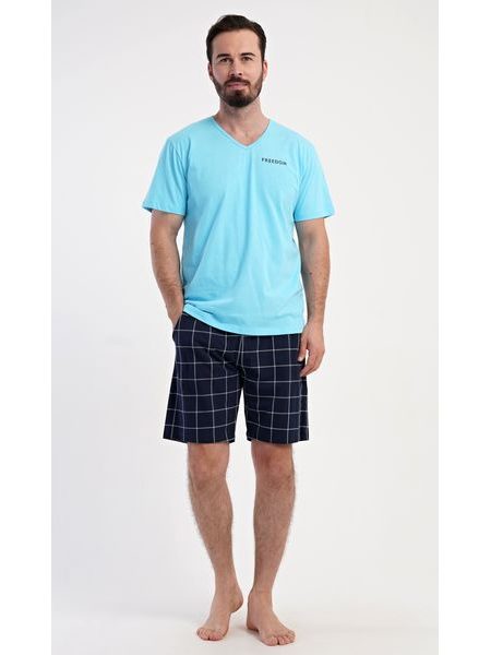 Pánské pyžamo šortky Freedom - azurová