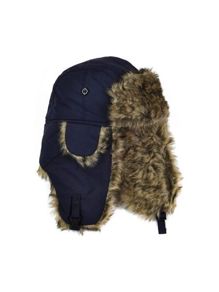 Dámská kožíšková ušanka tmavomodrá