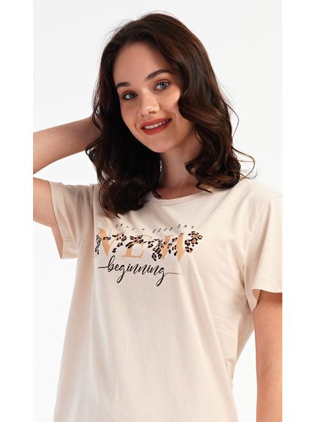 Dámské pyžamo šortky Laura - smetanová