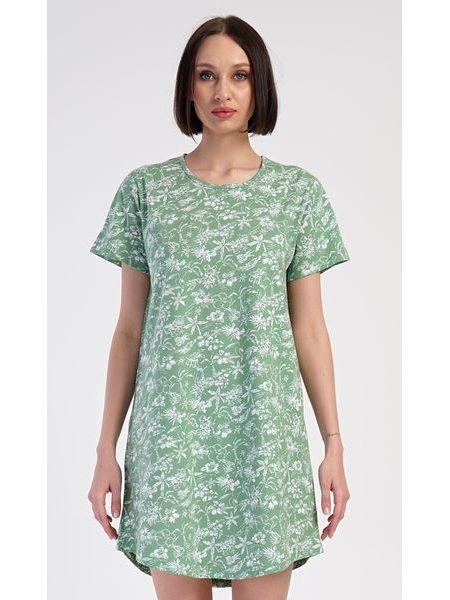 Dámská noční košile s krátkým rukávem Hawaii - zelená