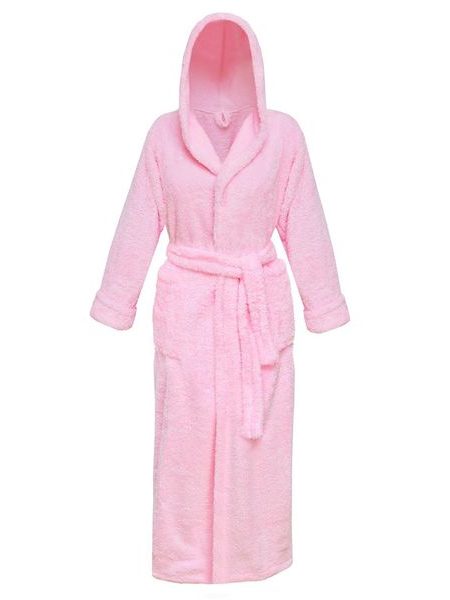 Dlouhý dámský župan s kapucí DKAREN Diana růžový