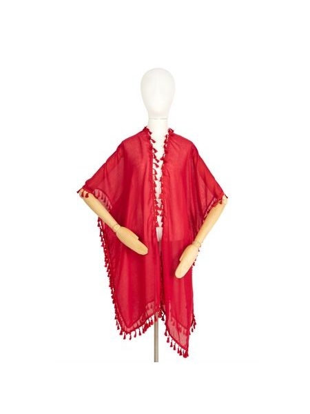 Pončo - červená