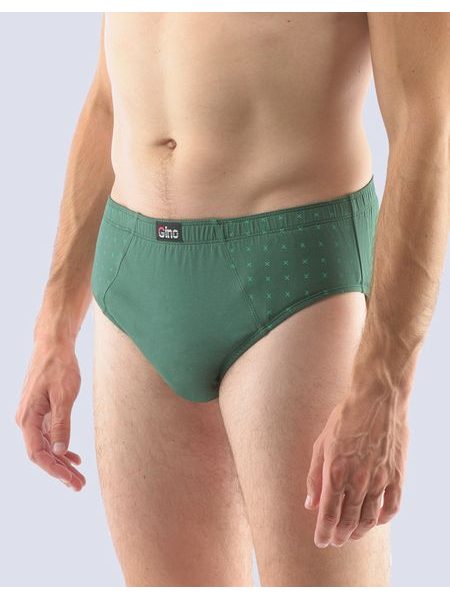 Pánské slipy se širším bokem, širší bok, šité, s potiskem 71110P - lahvová vltavín