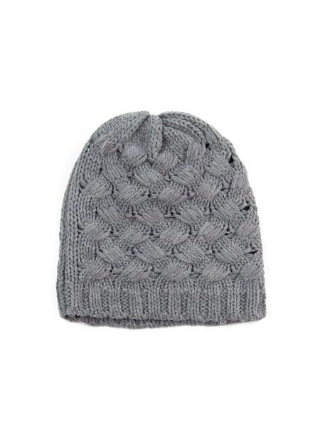 Čepice s průpletem šedá