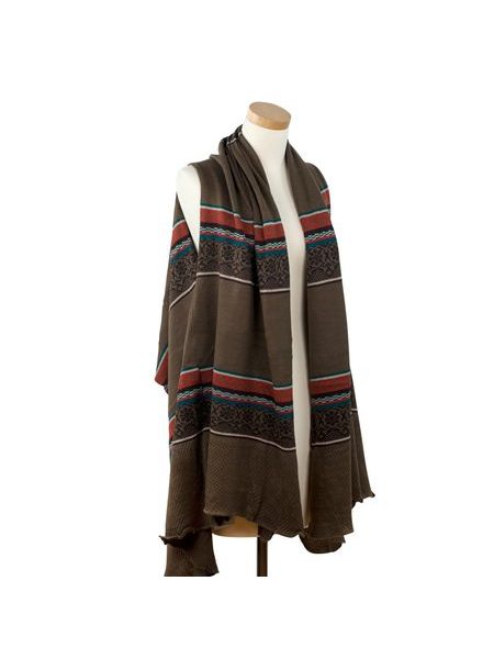 Dámská vesta - pončo hnědá