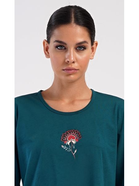 Dámské pyžamo dlouhé Jasmína - petrolejová