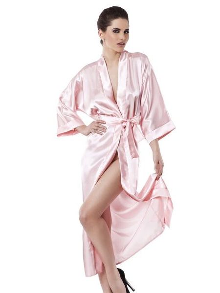 Saténový župan 130 světle růžový