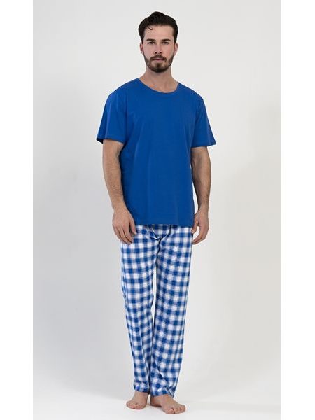 Pánské pyžamo dlouhé Karel - modrá