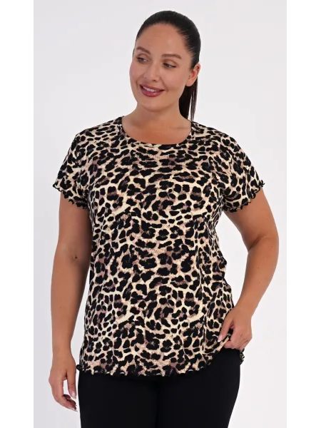 Dámské pyžamo kapri Leopard - hnědá