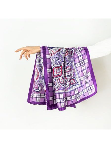 Klasický šátek s elegantními motivy - oranžový