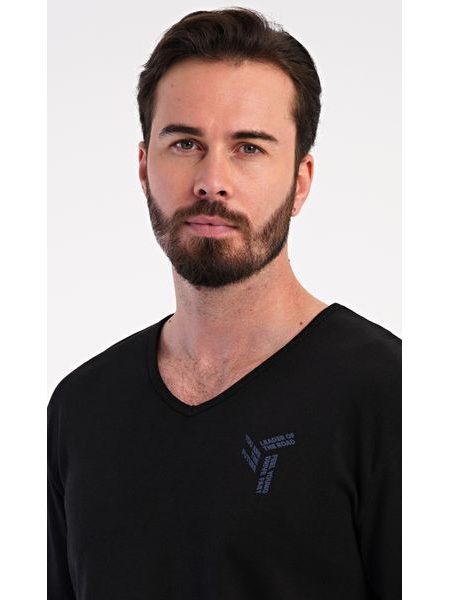 Pánské pyžamo dlouhé Erik - černá