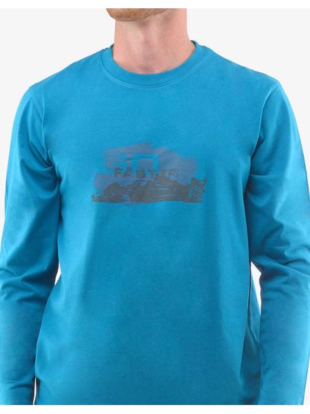 Pánské pyžamo dlouhé 79127P - měsíc petrolejová