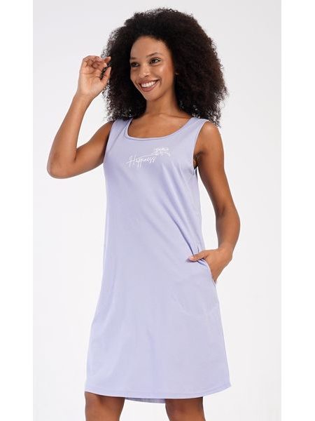 Dámská noční košile na ramínka Happiness - světle fialová