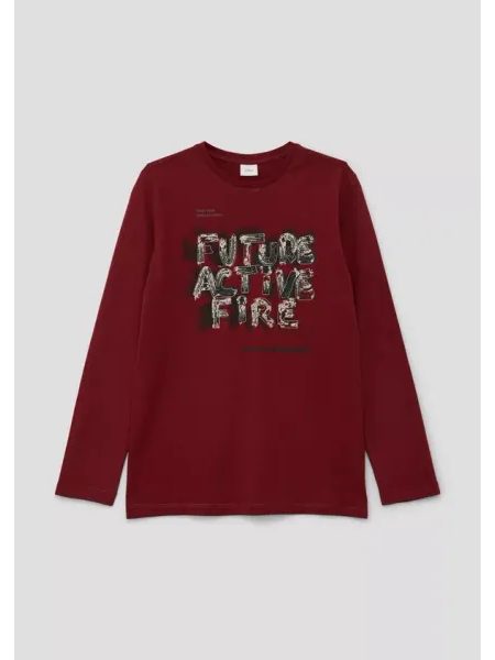 Pánské tričko s dlouhým rukávem s.Oliver červené