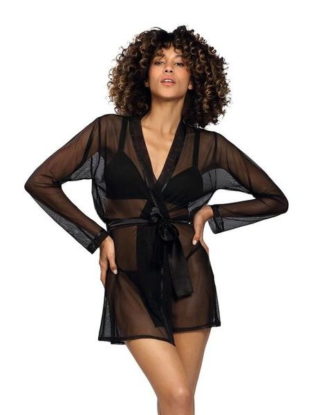 Tylový župan Aisha černý