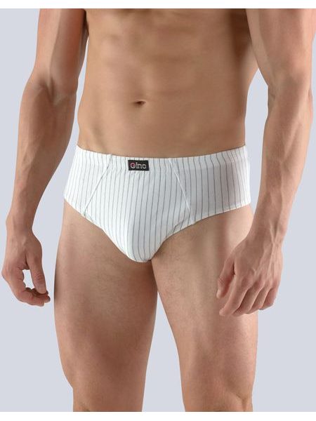 Pánské slipy se širším bokem 71093P - bílá tm. šedá