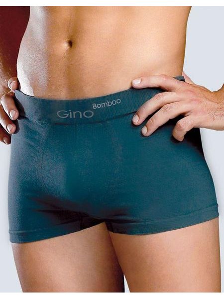 GINA pánské boxerky s kratší nohavičkou, kratší nohavička, bezešvé, jednobarevné Bamboo PureLine 53004P - petrolejová