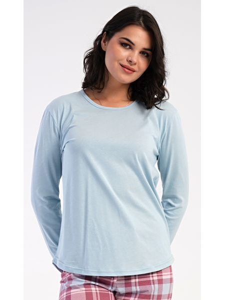 Dámské pyžamo dlouhé Dominica - světle modrá