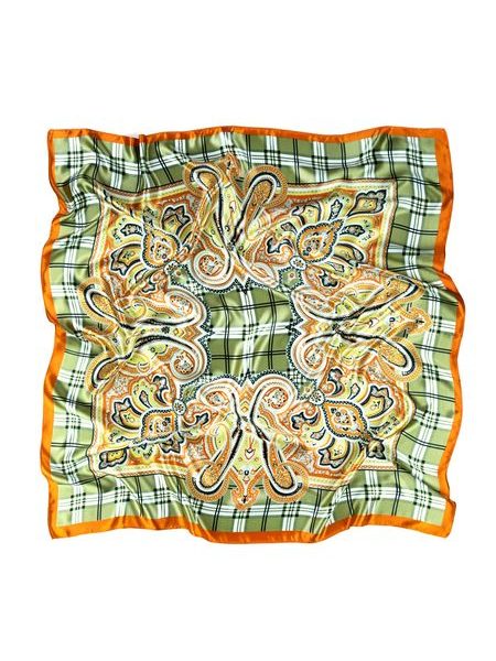 Klasický šátek s elegantními motivy - oranžový