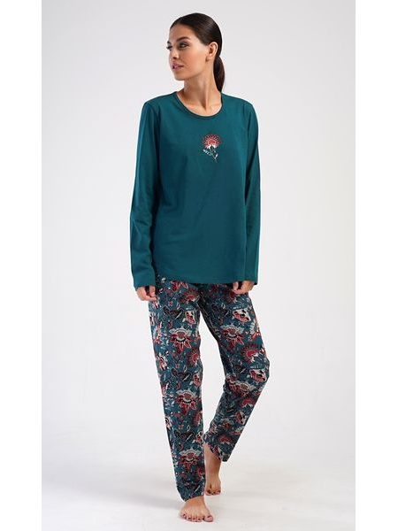Dámské pyžamo dlouhé Jasmína - petrolejová