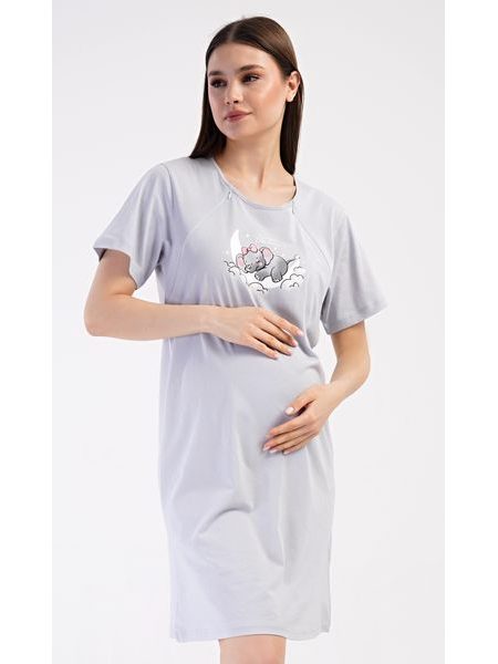 Dámská noční košile mateřská Sweet dreams - světle šedá