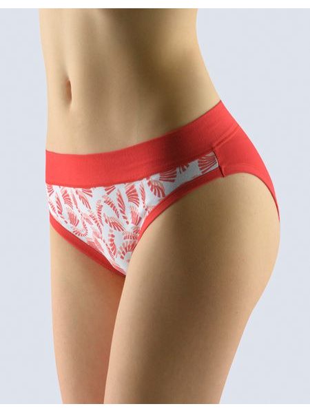 Dámské kalhotky bokové se širokým bokem, širší bok, šité, s potiskem Disco XIV 16133P - červená bílá