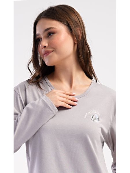 Dámské pyžamo dlouhé Alex - šedá